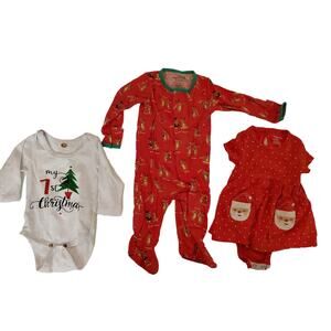Newborn Infant Baby Girl Newborn Christmas Clothes Set of 3